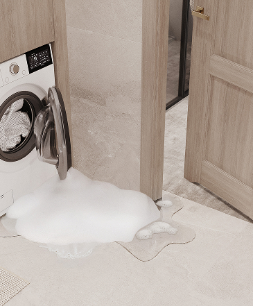 W pralni, na wypadek niespodziewanych awarii.